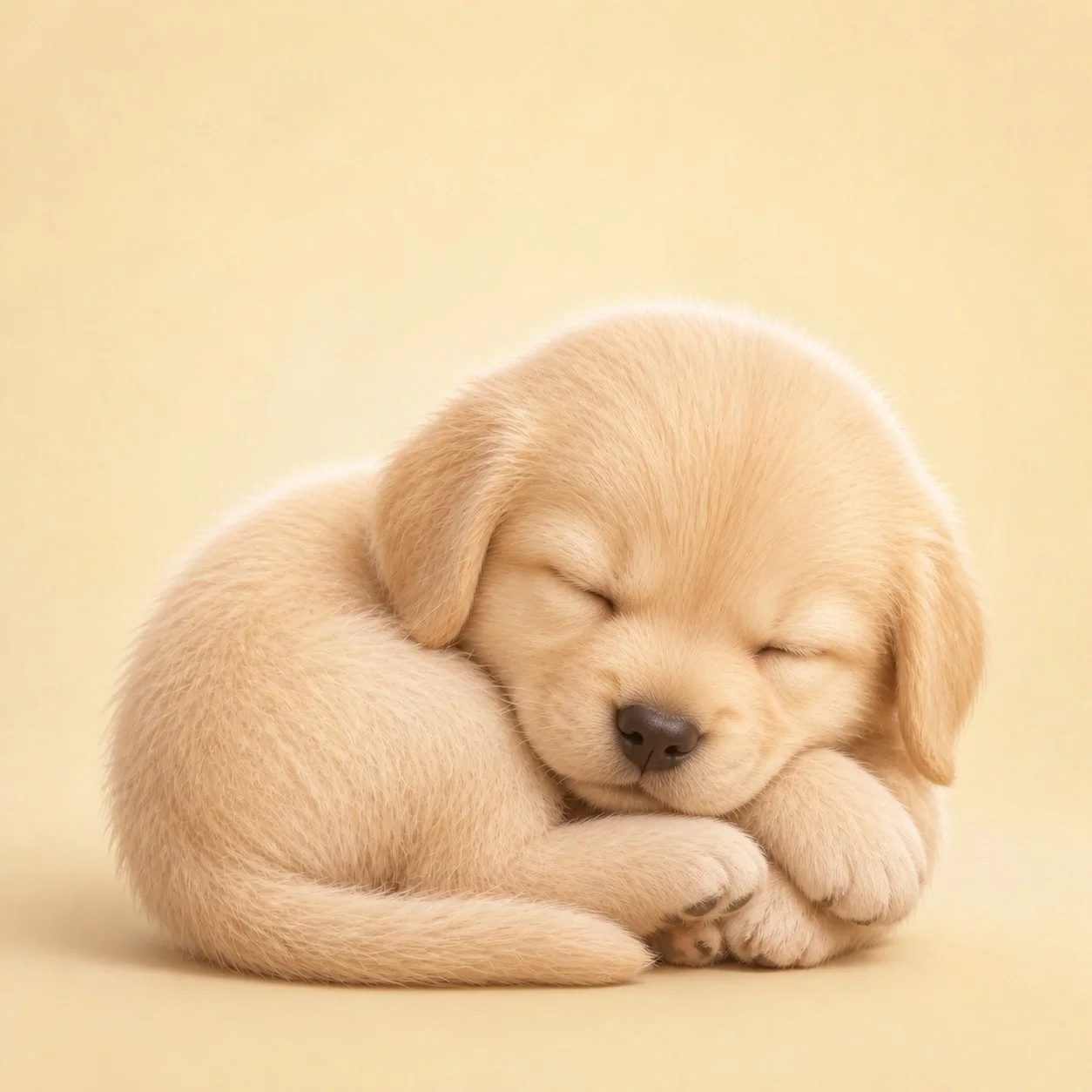 Ilustración con IA de Muse Image de un cachorro recién nacido durmiendo